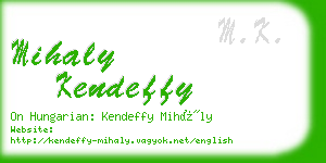 mihaly kendeffy business card